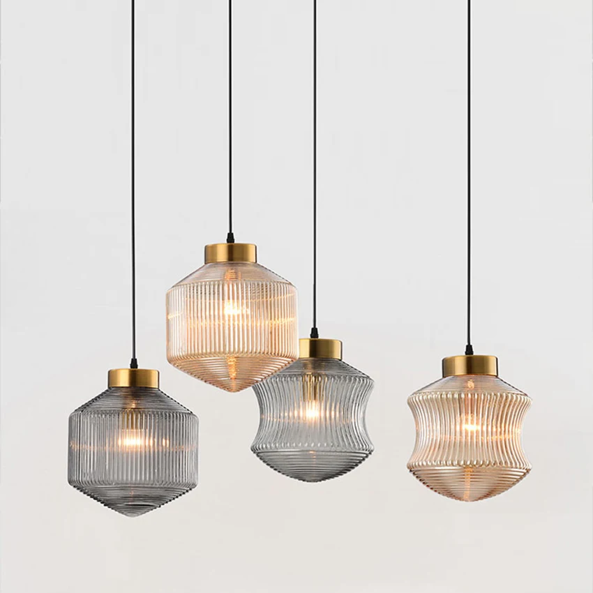 

Modern Color Grain Glass Pendant Lights Lighting LOFT Cafe Restaurant Living Room LED Pendant Lamp Deco Light Fixtures Luminarie