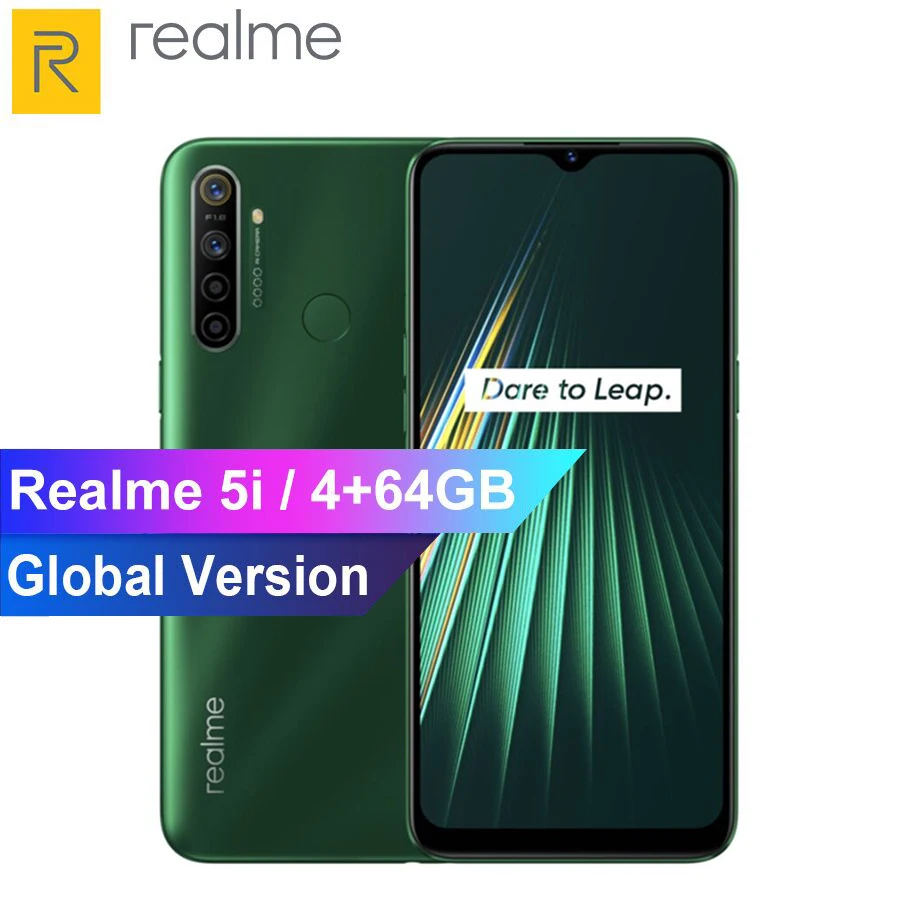 Realme 5i 4G 6 5 дюймов Смартфон Snapdragon 665 AIE Восьмиядерный мобильный телефон Android 9 0 4 Гб 64