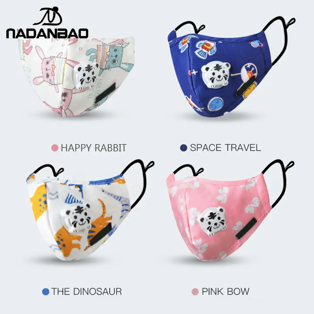 Детская маска NADANBAO милая мультяшная с принтом дыхательного клапана для детей