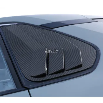 

2pcs Carbon Fiber Look Style 1/4 Quarter Car Side Window Scoop Cover Five Slot Open Louvers Cover Vent For Toyota RAV4 2019 2020