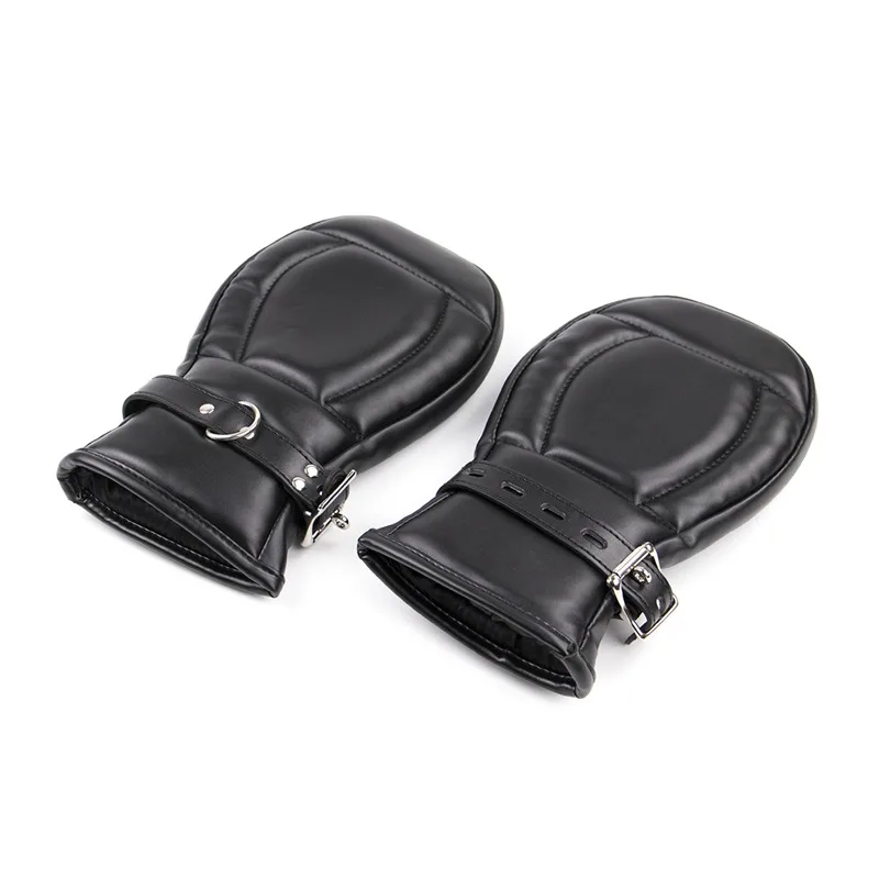 Adult Toys Sex Accessories Leather Bdsm Bondage Mittens Gloves Dog Paw Padded Fist Mitts Handcuffs Adult Games Couples Sex Toys