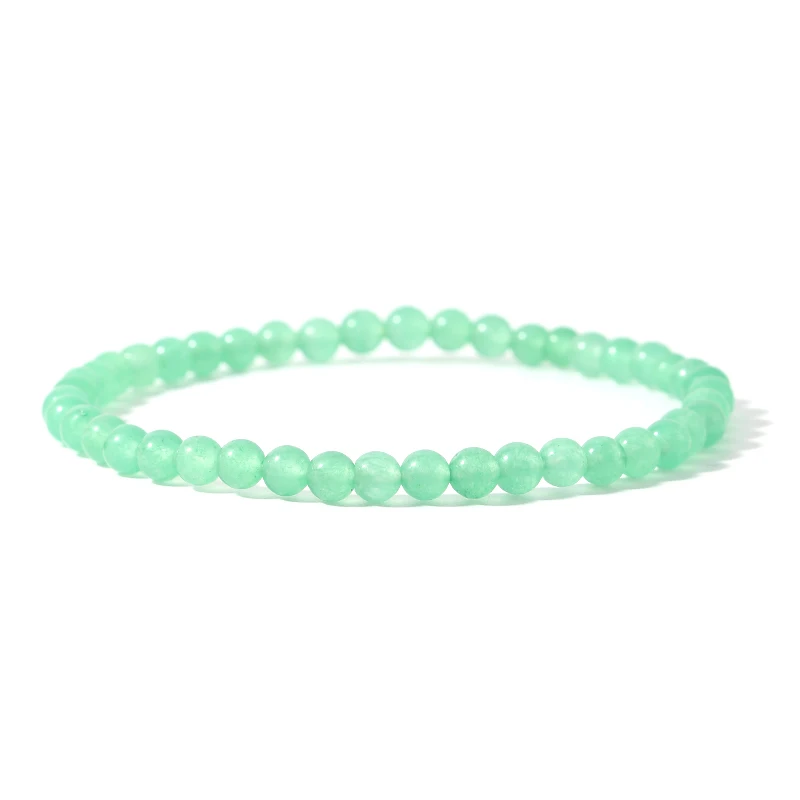 

showboho4MM Mini Handmade Jewelry Stone Energy Bracelet Tiny Bracelet Natural Stone Personality Bracelet Beaded Couple Bracelet