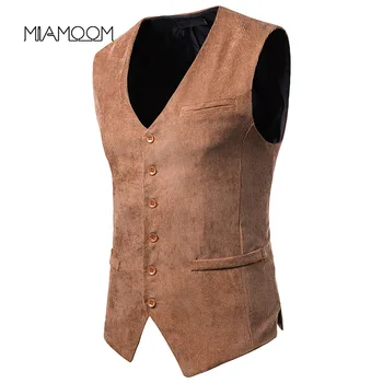 

MIAMOOM Business Vest Waistcoat Men Slim Fit Vest Suit
