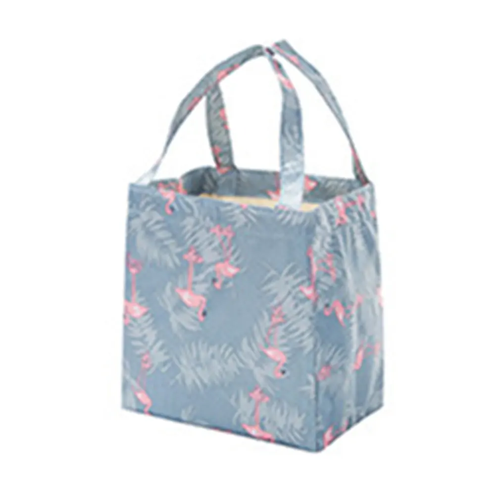 Сумка для хранения для пикника, Ланч-бокс, сумка для еды, путешествий, фламинго, кактус, узор Оксфорд, удобная сумка Bento, водонепроницаемая сумка