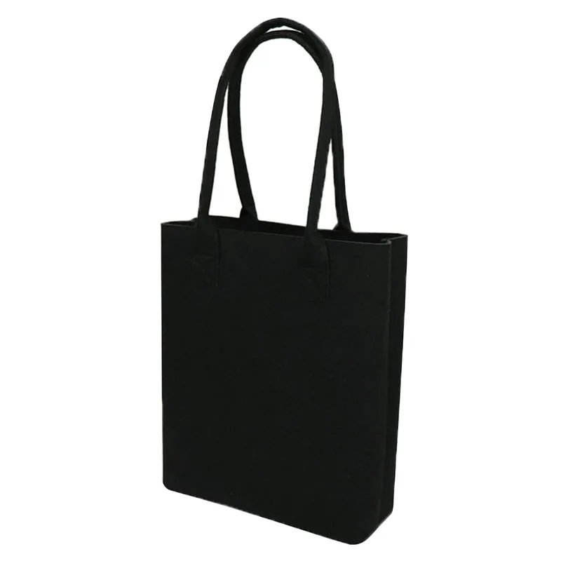 Женская сумка из войлока, Повседневная сумка через плечо, женская сумка из войлока, Экологичная сумка, сумки для покупок, одноцветные войлочные сумочки - Цвет: Black