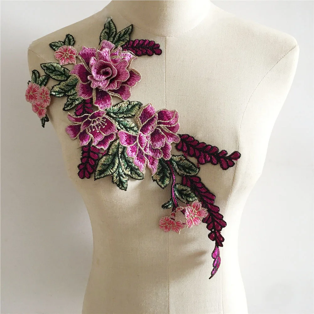 Lace Fabric Lace Garment Accessories Lace Sewing Supplies Lace Decoration Lace Accessories Lace Sewing Accessories High Quality Embroidery Polyester 3D Flower Lace Collar DIY Lace Fabric Decoration Dress Sewing Applique Accessories