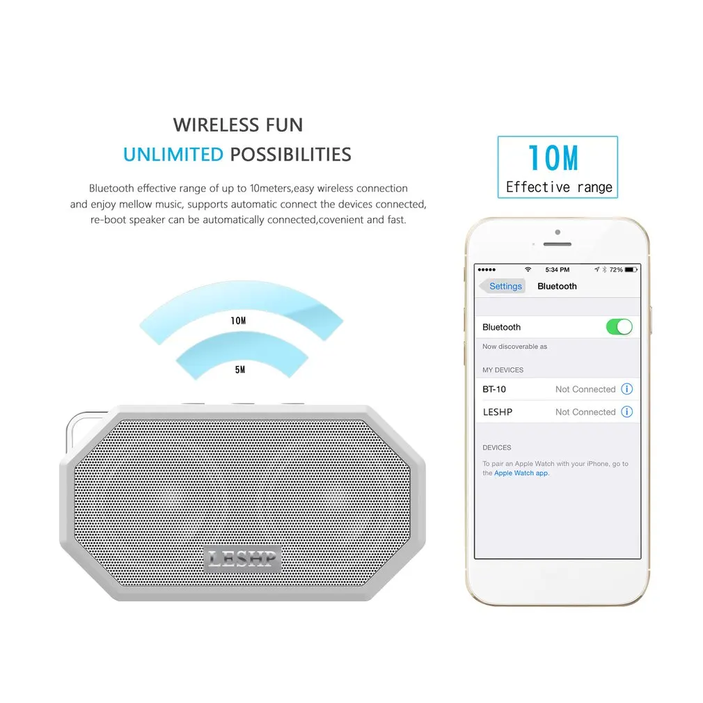 Bluetooth динамик Портативный беспроводной громкий динамик s для телефона компьютера стерео музыки объемные водонепроницаемые напольные колонки коробка