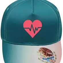 Унисекс сердце бейсболки хлопчатобумажная ткань регулируемые мексиканские элементы открытый шапки зеленый