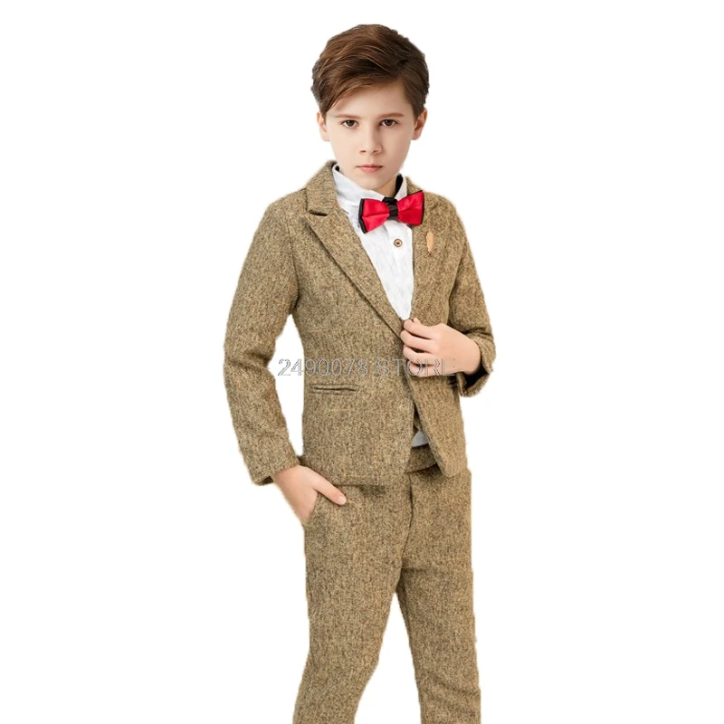 

2020 New child blazer Jacket +Pants 2Pcs suit School Boys slim and beautiful Wedding Birthday Party wear sets 2-10 year