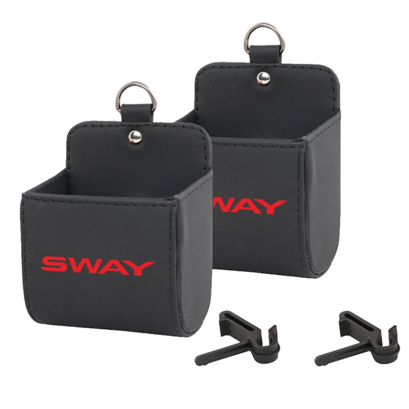 Hot PU Leather Auto Vent Outlet Box for Nissan Sway Car Mobile Phone Holder Storage Bag Automobile Hanging Box Car Styling Bag - Название цвета: Type b X 2pcs