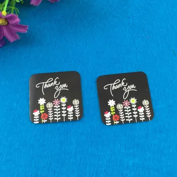 

3.5x3.5cm Paper Square Packing Stickers Labels THANK YOU Add Flowers self-adhesive Sealing Labels For Gift/Bag/Box