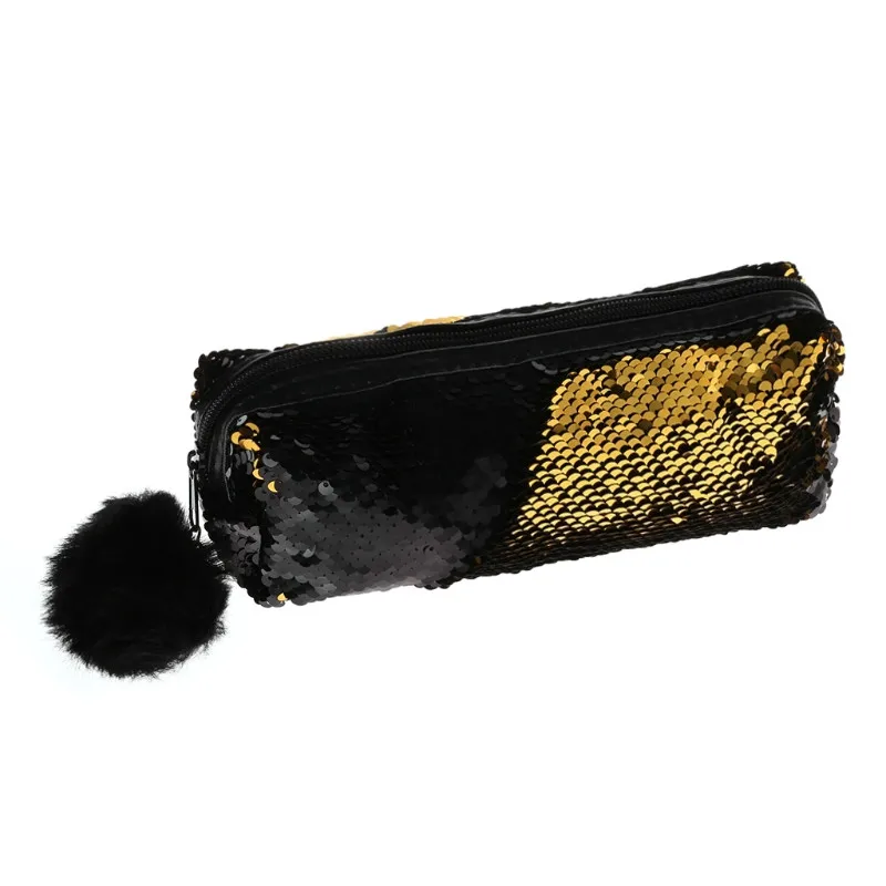 Реверсивный блесток Hairball Pencilcase для девочек канцелярские товары милые школьные принадлежности