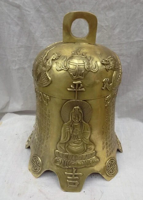 912+++ 1" китайская Бронзовая буддийская статуя дракона и феникса Shakyamuni Guan Yin