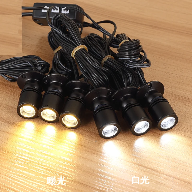 Led Spotlight Wine Cabinet Light Kitchen 4/6/8/12w Puck Lighting Kit touch switch EU Plug for jewelry showcase spot lights 4