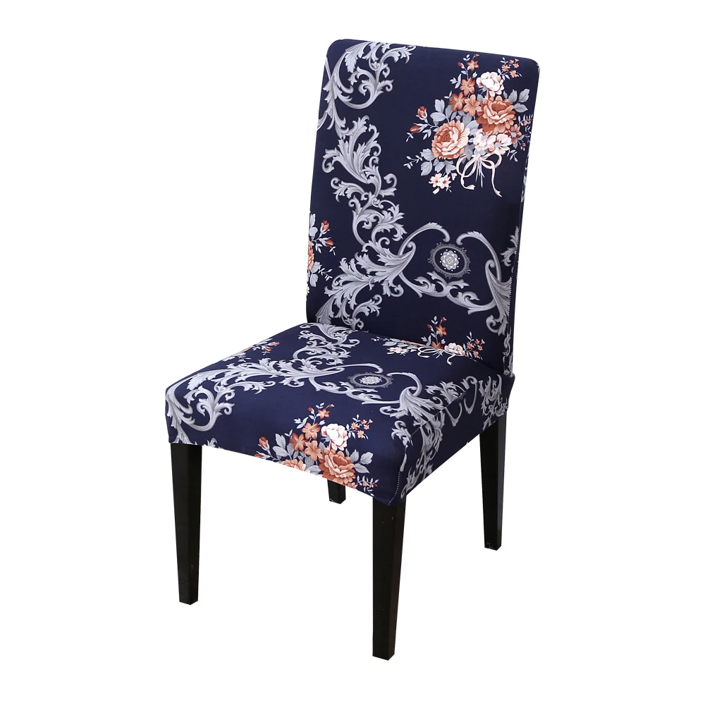 D-1pc New Anti-dirty Removable Cover Floral Print Chair Seat Covers Protector Seat Slipcovers Hotel Banquet Home Wedding Decor - Цвет: D-1pc