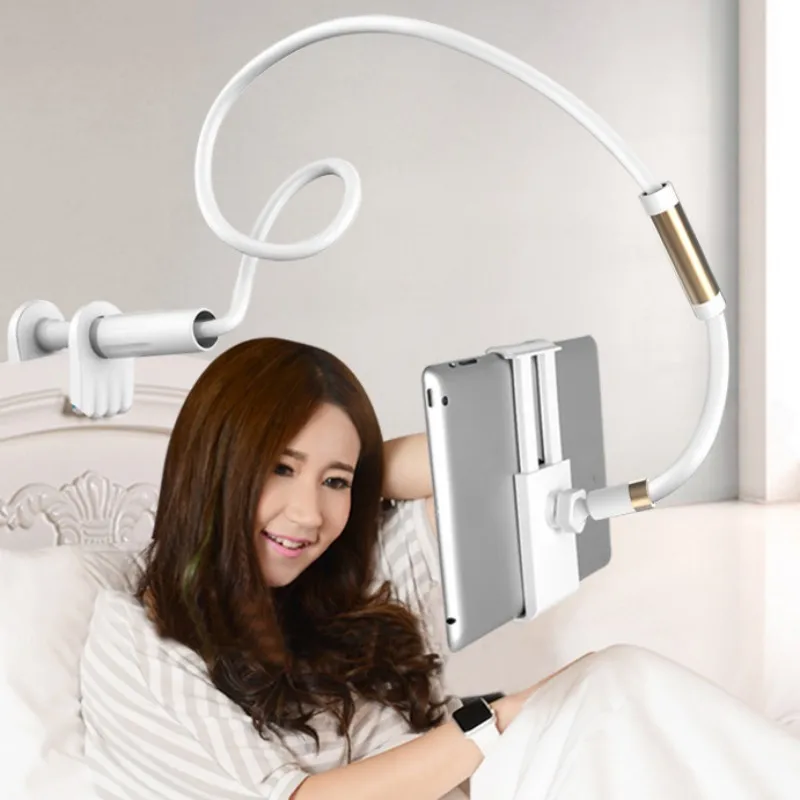 

Hot Gooseneck Phone Tablet Holder 360degree Rotation Flexible Solid Color Convenient Long Arm Clip Clamp Smartphone Mount