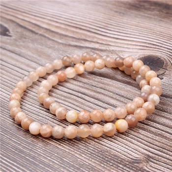 

LanLi Wholesale Sun Stone Natural Stone Beaded Bracelet Elastic Bracelet Suitable for Gifts and Amulets for Men and Women