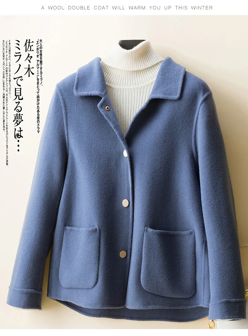 hooded puffer jacket 2021 Autumn Winter Loose-fitting Temperament Commuter Beltless Pure Color Lapel Short Korean Wool Ladies Jacket rab coat womens