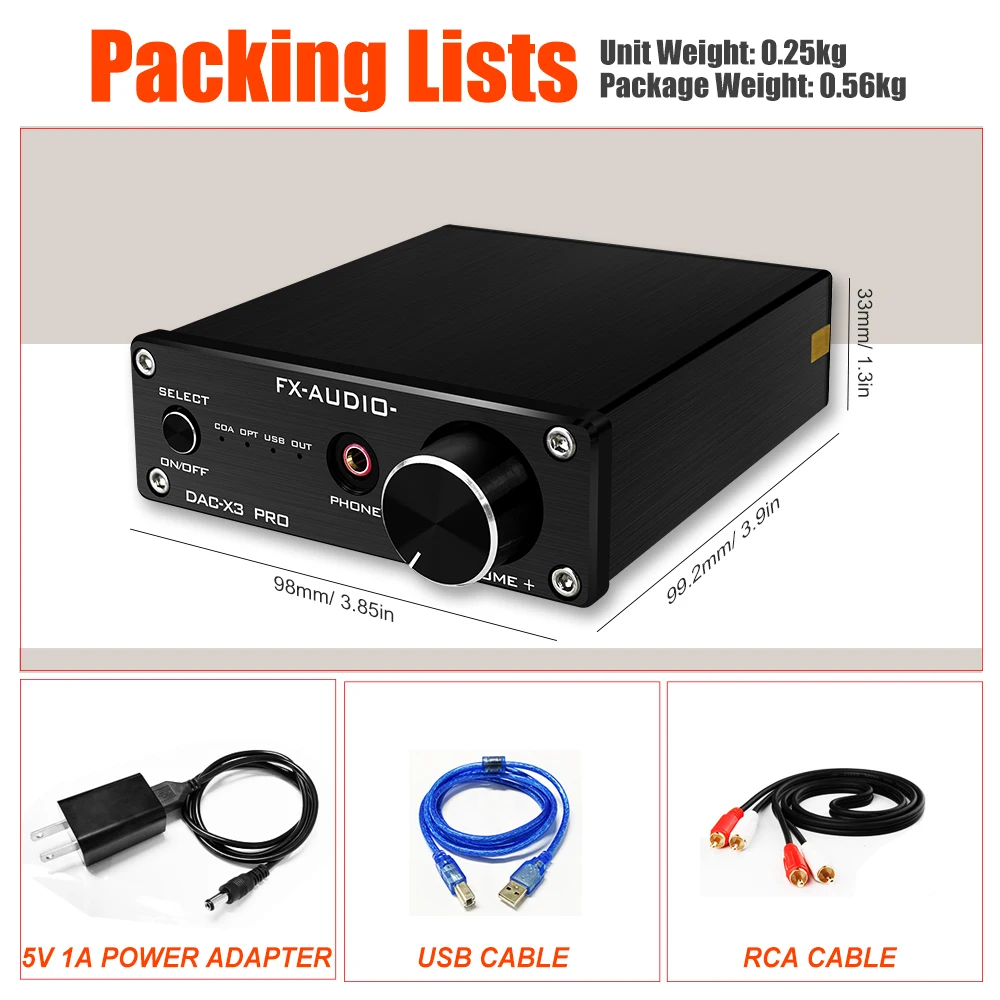 DAC Headphone Amplifier Mini HiFi Stereo Home Audio DAC Converter USB Optical Coaxial Input RCA Headphone Amp DAC X3PRO
