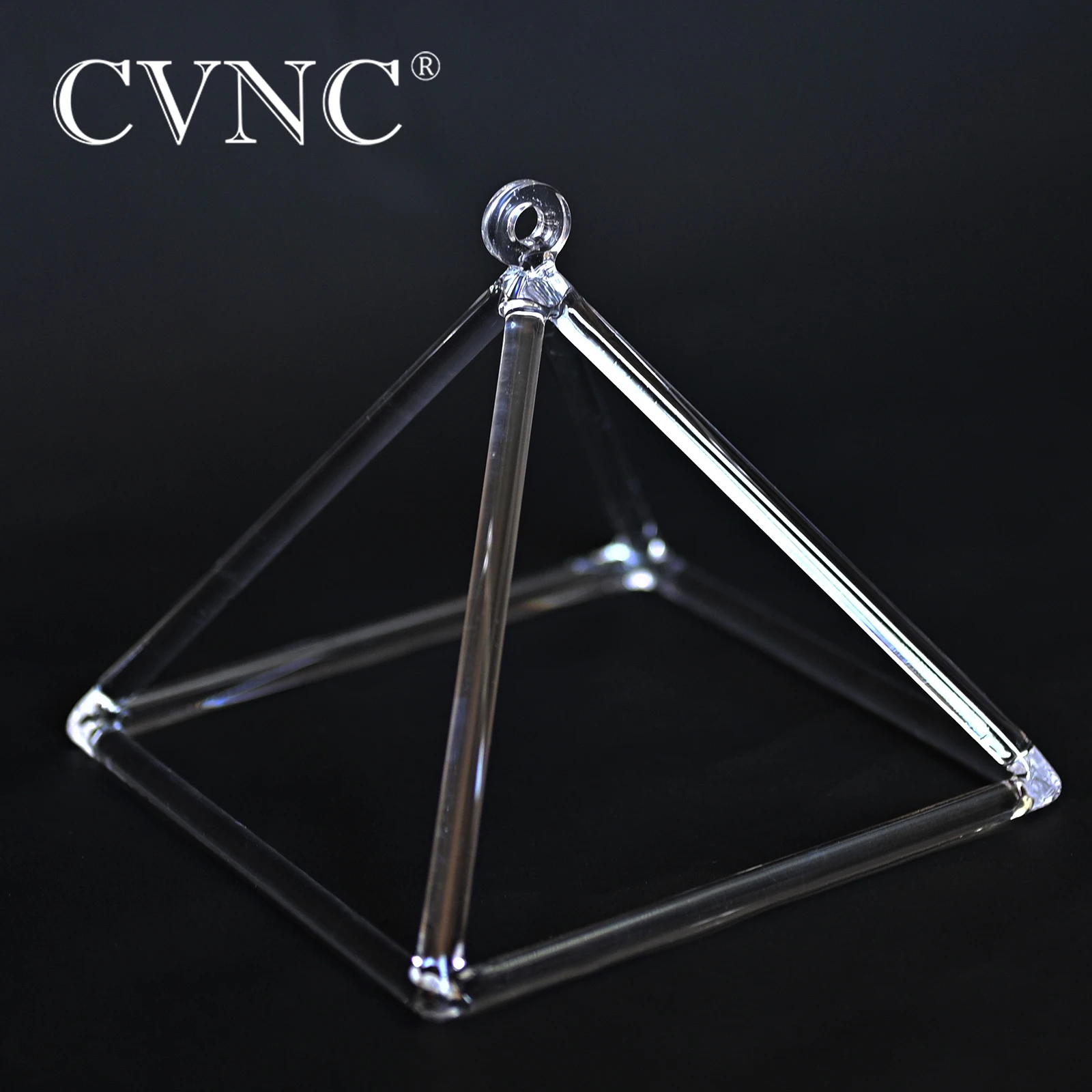 CVNC 12 Inch Clear Quartz Crystal Singing Pyramid for Musical Instrument Sound Bath