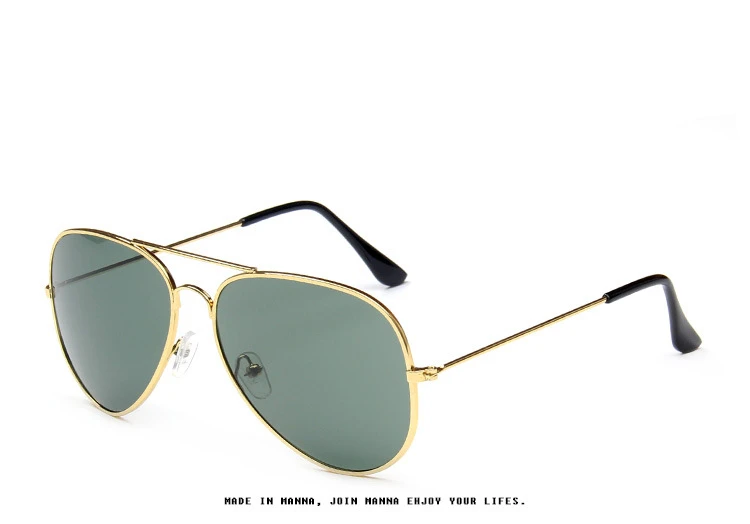 LEIDISEN, солнцезащитные очки для мужчин и женщин, металлические, для вождения, классические, ослепительные, цветные, Ретро стиль, брендовые, дизайнерские, винтажные, UV400, солнцезащитные очки, 3026 - Цвет линз: DARK GREEN  GOLD leg
