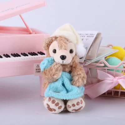 Duffy медведь друг и шеллимей желатони кошка Стелла Лу с пальто ткань костюм плюшевая игрушка брелок кольцо 8 см - Цвет: 5