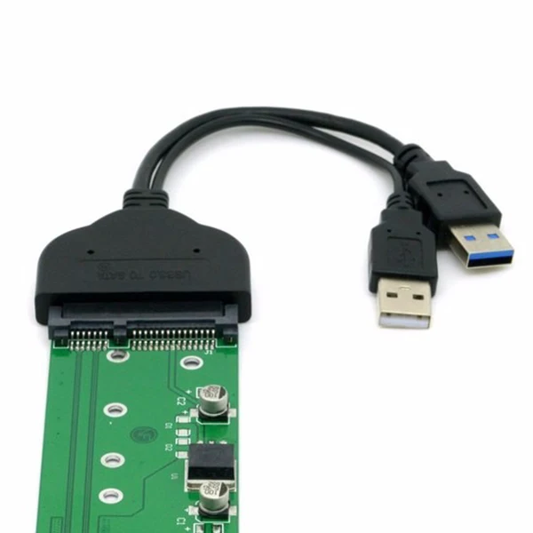USB 3,0 на Sata 22pin данные расширенный кабель питания адаптер для 2,5 дюймов HDD жесткий диск Драйвер Кабель, 0,15 м/0,5 фута, черный