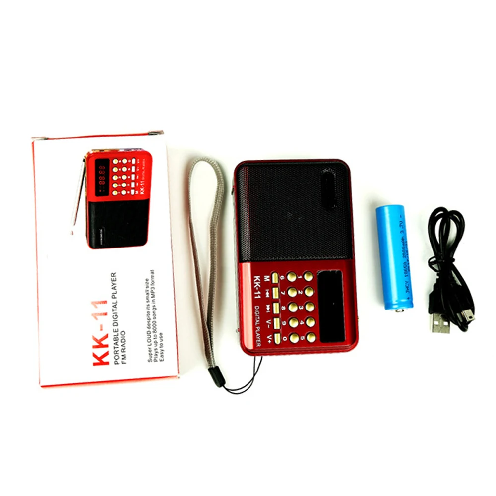 

Mini senior Portable Handheld K11 Radio Multifunctional Rechargeable Digital FM USB TF card MP3 Player Speaker Devices Supplies