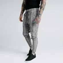 Мужские спортивные повседневные брюки с принтом для бодибилдинга, длинные штаны с гибкой талией, обтягивающие штаны с эластичной резинкой на талии, уличная одежда