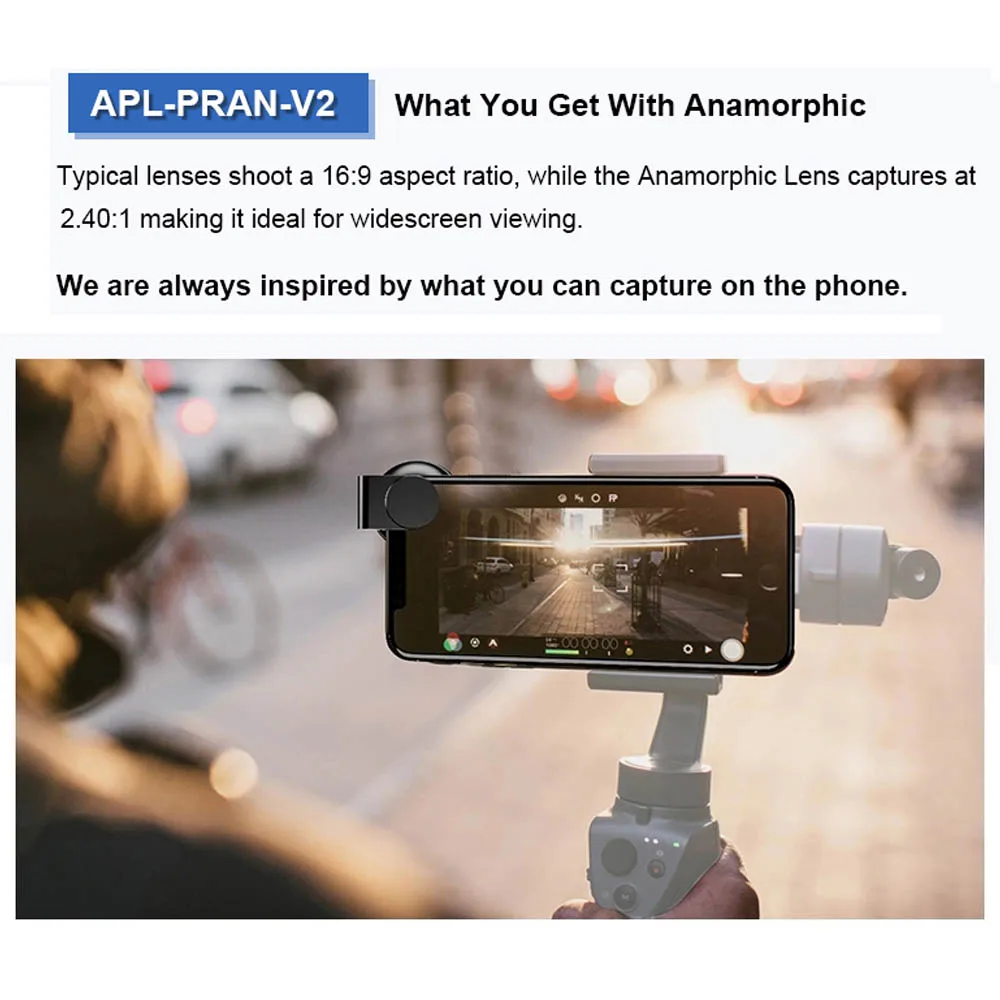 APEXEL HD 1.33x WideScreen anamorphic lens
