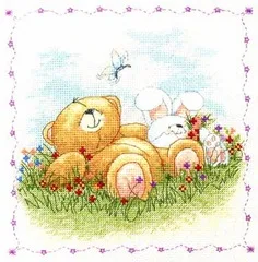 FF Bonnie Rabbit-Набор для вышивки крестиком на день рождения, животные, хлопковая нить, любовь, замок, холст, вышивка, медведь, Эндрюс и кролик