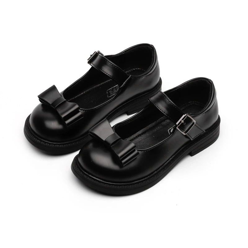 extra wide fit children's shoes Girls Leather Shoes British Style Fashion Bow-knot Kids Oxfords Children Formal Leather Shoes for Wedding Performance Black Soft bata children's sandals