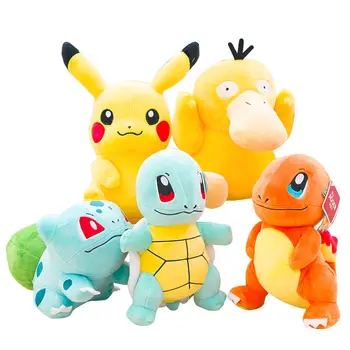 

1pcs pikachu Squirtle Charmander Snorlax Lapras Gengar plush doll kawaii anime stuffed toy birthday present gift for child