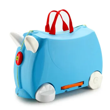 

Fashion Travel Luggage Stroller Multicolor Animal Modeling Suitcases Children Hard Case Suitcase White Green Child Storage Box
