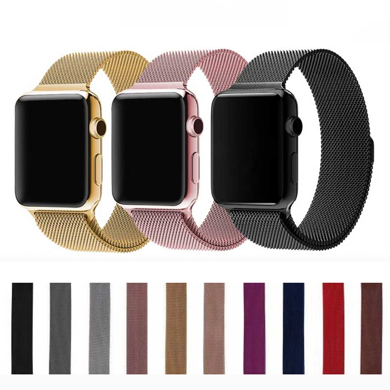 Leecnuo Нержавеющая сталь ремешок для наручных часов Apple Watch серии 1/2/3 ремень 42 мм 38