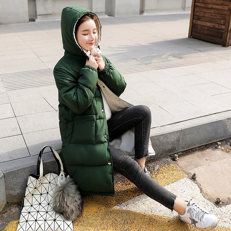

Off Season Cotton-padded Clothes Women's Mid-length 2018 Winter New Style Korean-style Loose-Fit Hooded Casual Coat down Coat Fa