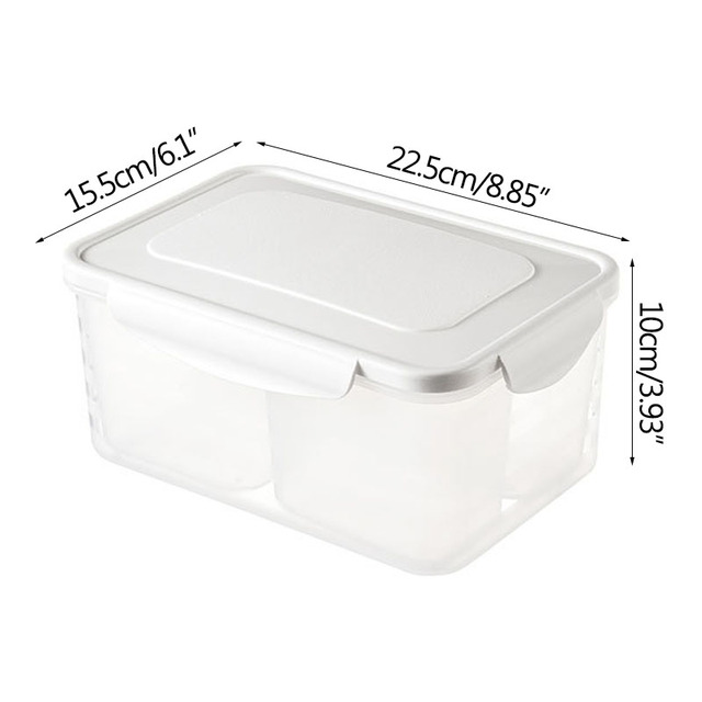 Compartments Storage Box Kitchen Organizer Food Containers Plastic Box Kitchen Storage Grain White Dry Goods Sealed Boxes