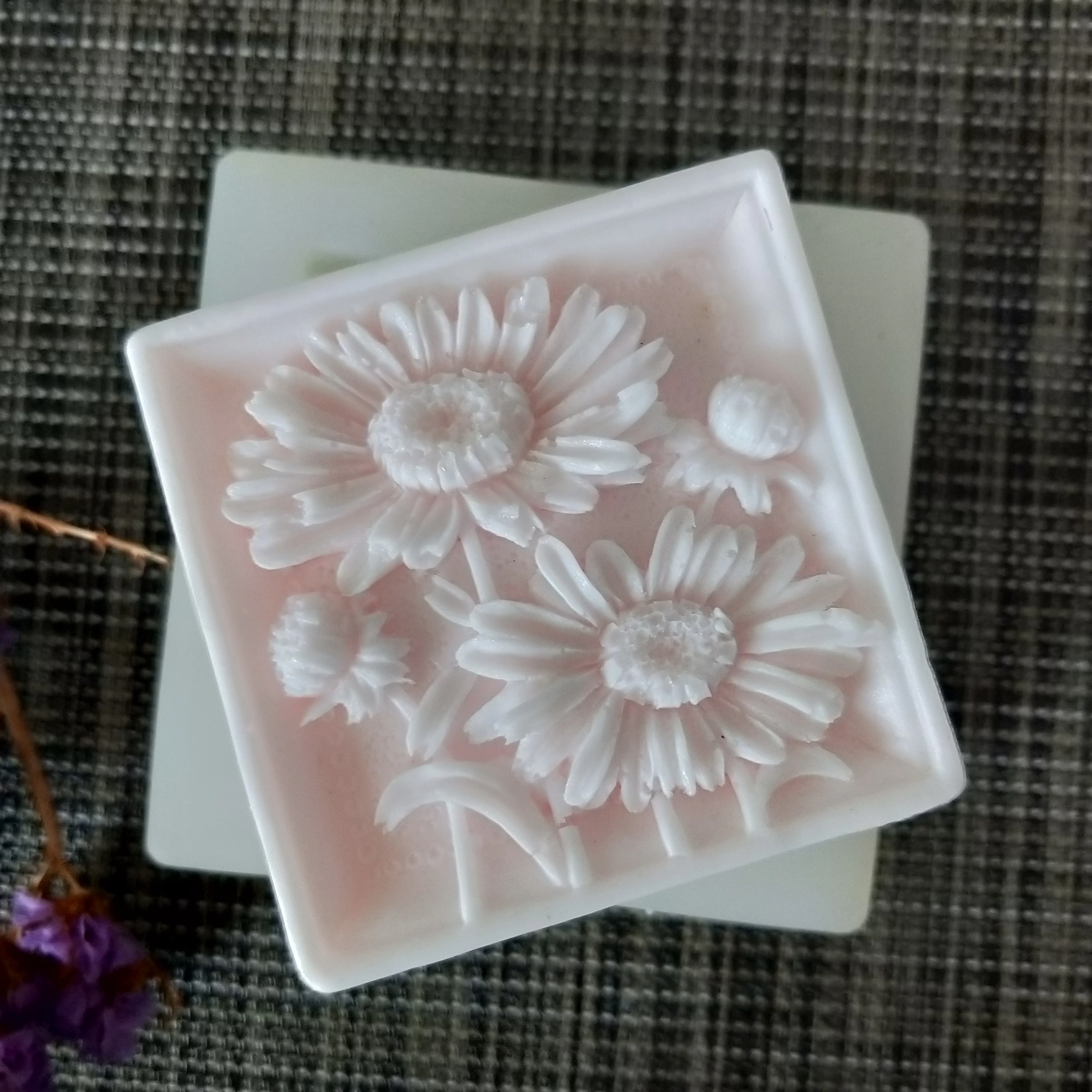 HC0132 PRZY Daisy Square Soap Flower Silicone Mold Dandelion Flowers Molds Gypsum Chocolate Candle Candy Clay Resin | Дом и сад