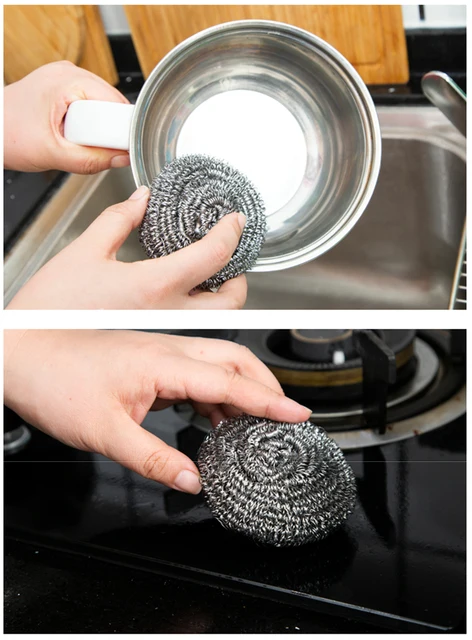 Stainless Steel Scrubber Metal Sponge Sink Scourer Useful Things Kitchen  Accessories For Home Pan Pot Cleaning Tools Gadgets - AliExpress