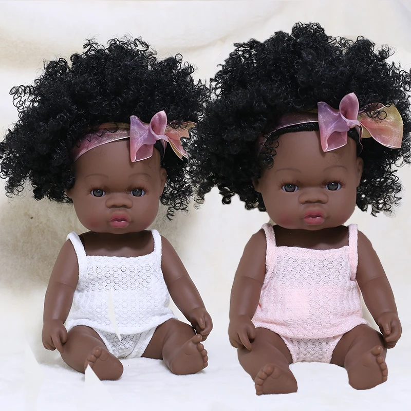 35 см куклы Reborn Black Girl афроамериканские реалистичные детские рождественский