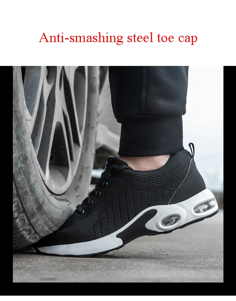 aço toe anti-esmagamento stab sapatos de trabalho