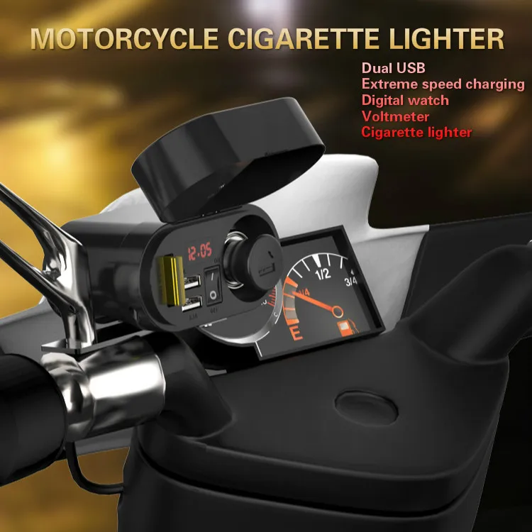 Мотоциклетное автомобильное зарядное устройство USB для телефона прикуриватель