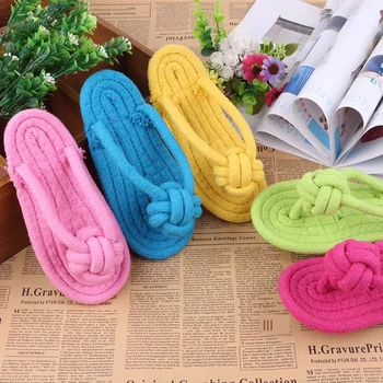 

Straight Candy Color Cotton Rope Slippers Pet Toys Bite-resistant Molars Multicolor Dog Toys