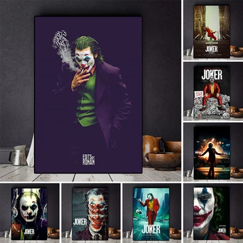 

Villain Smoking Joker Movie Art Poster Canvas Wall Joaquin Phoenix Prints and Poster Picture Comic Living Room Home Decoration