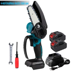 Serra elétrica sem escova, 4 polegadas, com carregador de bateria recarregável, makita 18v, mini serra de mão