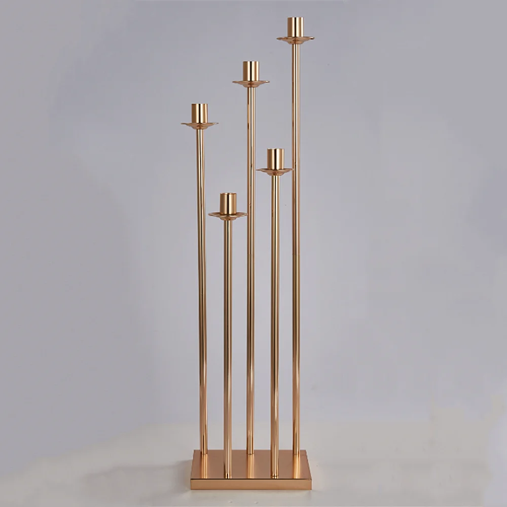 

10PCS Metal Candle Holders Candlestick Wedding Table Centerpiece Candelabra Pillar Stand Road Lead For Party Home Decoration