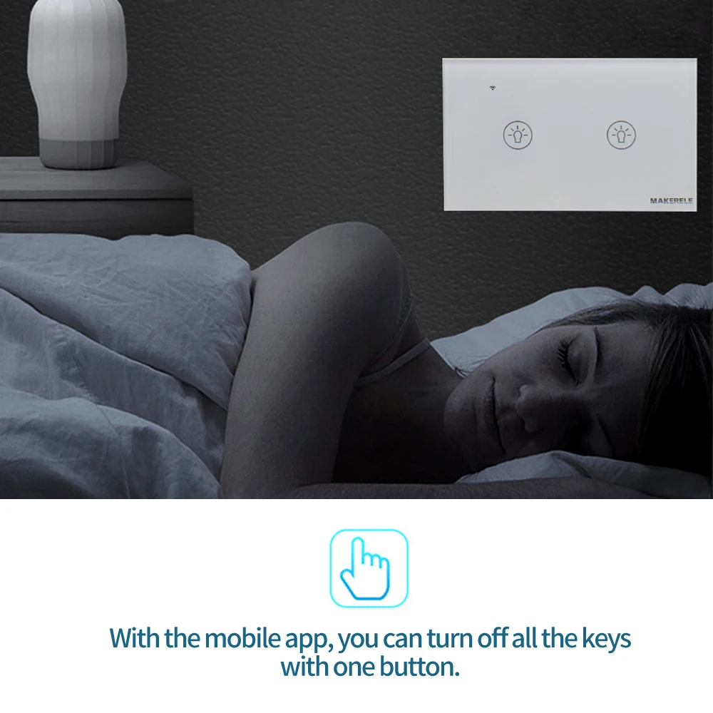Zero / Single Fire Line 10/5/2A 1 Way Tuya EU Smart Life WiFi Touch Switch Doorbell Curtain Dimming Speed Regulate switch
