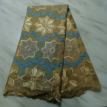 

2019 Wisely choose high quality embroidered African Swiss voile lace soft cotton Nigerian George garment sewing cloth with stone