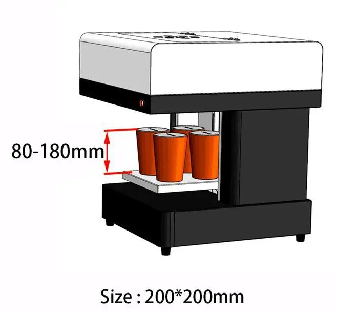 4 чашки кофе печатная машина с планшетом селфи кофе принтер USB контакт съедобные продукты 3d принтер для кофе пива печенья