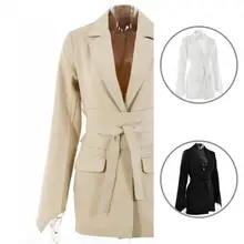 

Breathable Spring Autumn Solid Color Irregular Cuffs Blazer for Office